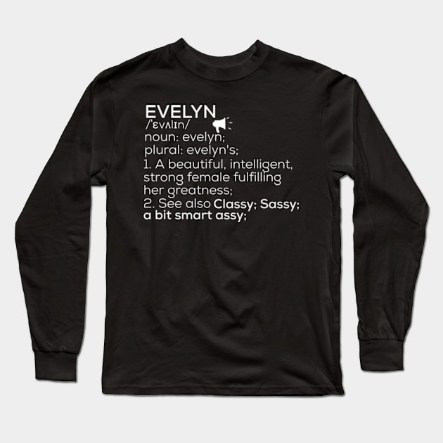 Evelyn Name Definition Evelyn Female Name Long Sleeve T-Shirt by TeeLogic